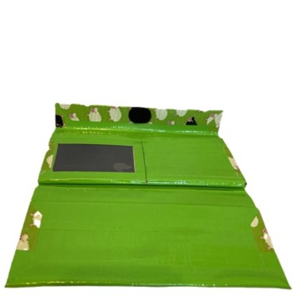 Clutch Duct Tape Wallet Green with Sheep Pattern 7.5" x 4" Pocketbook Pouch - Picture 4 of 10
